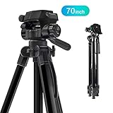 MOUNTDOG Camera Tripod 70'' Professional DSLR Aluminum Alloy Camera Travel Tripod Stand Light Weight Adjustable for Video Canon Nikon Sony Samsung Olympus Panasonic Pentax