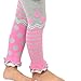 TeeHee Socks Little Girls Adoroble Thin Tights Footless 3 Pairs Chevron Stripe Wild Dots Ruffle Bottom Pink Heather Grey (6-8 Years)