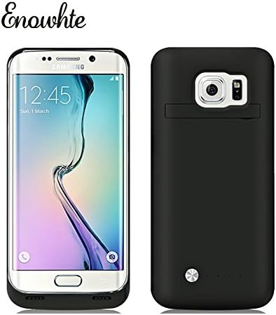 For Samsung Galaxy S6 Edge Battery Case, Jazer Ultra Slim Rechargeable 4200mAh Battery Charger Case External Battery Pack Power Bank Powerstatin Power Reserve Juice Pack Backup Battery For Samsung Galaxy S6 Edge with Kickstand - Audio Jack Input,Micro USB Output - Retail Packaging (Black)