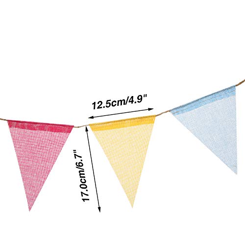 Boao 48 Pieces Colorful Pennant Banner Flags Imitated Burlap Bunting Banner for Party Decoration（4 - //coolthings.us