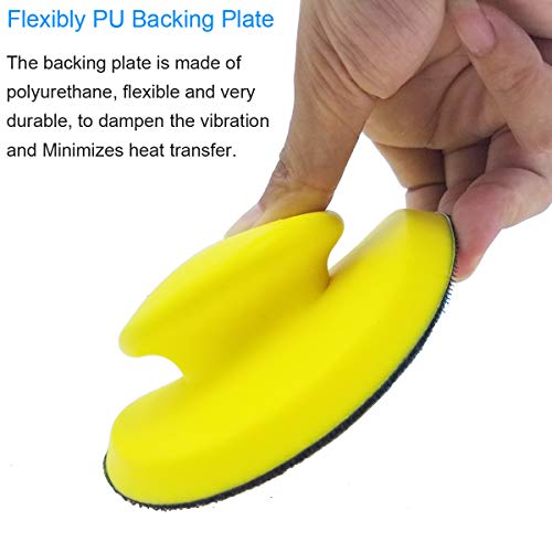 Tockrop 2 Pack 5 Inch Hand Sanding Blocks Round and MouseShaped for 5 Inch Hook and Loop discs