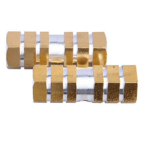XH 2pcs Axles Aluminum Alloy Stunt Foot Pegs Pedal for BMX Bicycle Cycling (Golden)