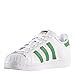 adidas Originals womens Superstar Sneaker, White/Green/Gold Metallic, 4 Big Kid US