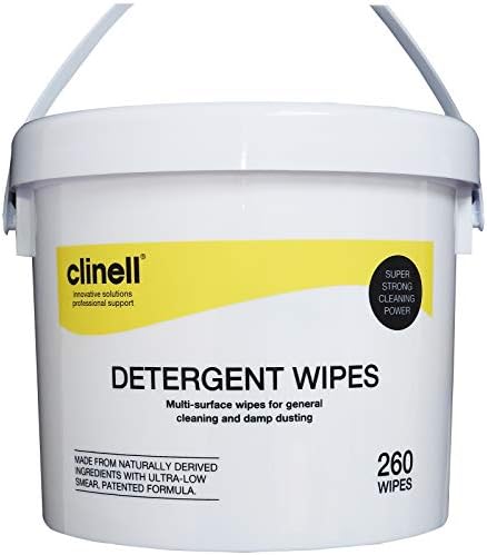 Clinell Detergent Alcohol Disinfectant Free Environmentally Friendly Surface Equipment Wipes Bucket - Single Bucket (260 Wipes per Bucket)
