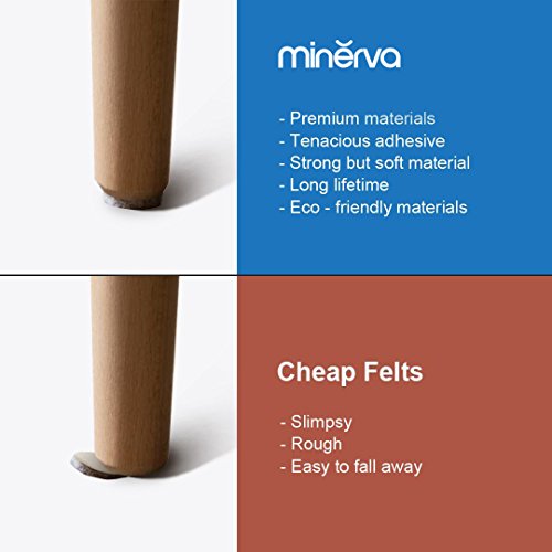 Felt Pads (48 Pieces) - Heavy Duty Adhesive Felt Pads - Protect your Hard Floors from Furniture Scratches - Floor Protector for Tiled, Wood, Laminate, Flooring - Beige by MINERVA - Thumbnail 2