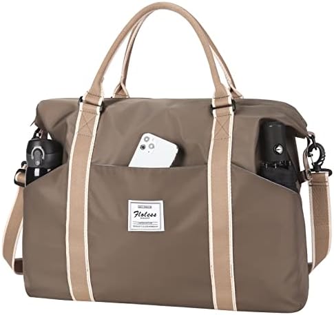 Leather Tote Duffel Bag With Trolley Sleeve AQIWO Carry On Bag For