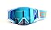 CRG Motocross ATV Dirt Bike Off Road Racing Goggles Adult T815-105 Series (Blue and White)