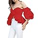 AOMEI Off Shoulder Sexy Ruffles Peplum Tops for Women Blouse Shirts Crop Top
