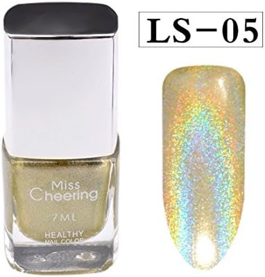 Glorrt 7ML Nail Polish Pretty Holographic Holo Glitter Gel Polish Nail Art Holographic (E)