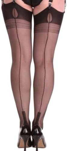 Nancies Hosiery Womens 'Cuban Heel' Stockings (NDFFC) [USA] (10.0'', Black)
