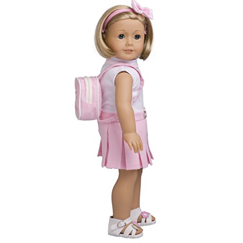 Back to School Doll Clothes for 18" Dolls: "School Days" Outfit - (Includes Skirt, Shirt, Shoes, Hairband, and Backpack)
