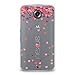 CasesByLorraine Case for Nexus 6, Little Pink Hearts Matte Transparent Case Plastic Hard Cover for Motorola Google Nexus 6 (A17)
