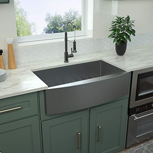 33 Black Farmhouse Sink Logmey 33 inch Kitchen Sink Gunmetal Black