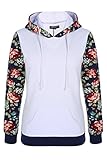 ACEVOG Women's Floral Printed Long Sleeve Hooded Pullover Hoodies Sweatshirt