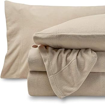 Bare Home Super Soft Fleece Sheet Set - Split King Size - Extra Plush Polar Fleece, Pill-Resistant Bed Sheets - All Season Cozy Warmth, Breathable & Hypoallergenic (Split King, Sand)