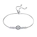 WOSTU Women Evil Eye Protection Bracelets 925 Sterling Silver White Gold Plated Adjustable Bracelets