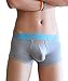 sandbank Men's Sexy Lingerie Bulge Pouch Open Crotchless Boxer Briefs Underwear (US M, Grey)