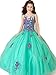 Y&C Girls' Ball Gown Appliques Beads O-Neck Pageant Dresses