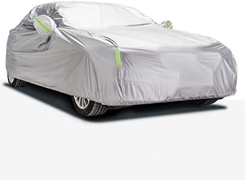 TekBox Car Cover - 190T Sun UV Rain Snow Vehicle Protection with Strap and Reflective Strips (XXL)