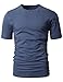 H2H Mens Comfortable Cotton Blend Round Neck Basic T-Shirt DARKBLUE US M/Asia L (CMTTS0198)
