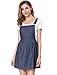 Allegra K Women's Dots Pattern Overall Dress L Dark Blue