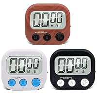 Digital Kitchen Timer, MEPOTI 3 Pack Different Colors Cooking Timer, Big Digits, Large Display, Magnet Backing Stand, Loud Alarm, Perfect for Cooking Baking Sports Games Office
