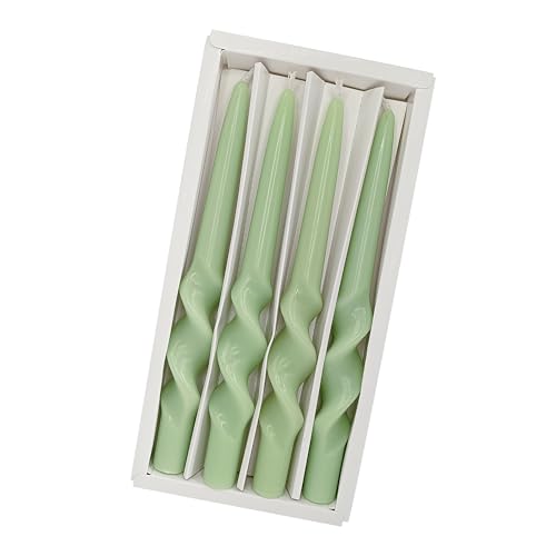 Tapered Candle Twisted Candlesticks Green Candle Stick Smokeless Candles Long Twirl Candle Easter Taper Candles Cute Odorless Candles for Anthropologie Home Décor Dinner Party Mother's Day Gifts at Amazon