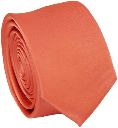 Solid Coral Slim Tie . 2.25' inch wide