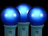 Novelty Lights 25 Pack G30 Outdoor Globe Replacement Bulbs, Blue, C7/E12 Candelabra Base, 5 Watt