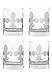 Mignon Faget Fleur de Lis Double Old Fashioned Glasses, Set of 4