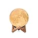 AMZLIFE Moon Light Moon Lamp 3D Night Light with Stand 7.1 Inch LED Print USB Rechargeable Moon Light Lamp Touch Sensor Switch and Dimmable Brightness 2 Colors Decor Moon Light for Gift