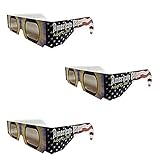 Set of 3 Solar Eclipse Glasses, ISO 12312-2 compliant and CE certified Eclipse Glasses for Direct Sun Viewing (American Flag)