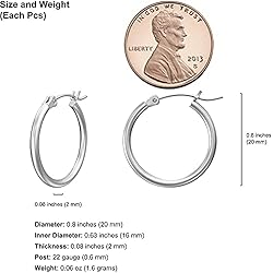 Gacimy 14K White Gold Plated Hoops with 925