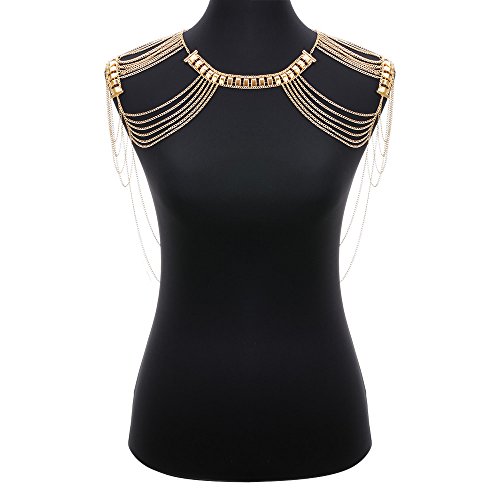 DOTASI Hot Lady Tassels Link Harness Necklace Jewelry Body Shoulder Necklace Body Chain