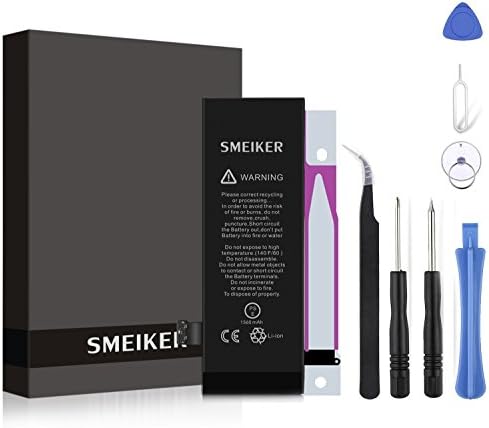 Smeiker Repleacement Battery for iPhone 5c/s, with Complete Repair Tool Kits, Glue Adhesive &amp; Instructions - Full 1560 mAh 0 Cycle [ 2-Year Warranty] …