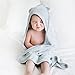Natemia Baby Hooded Towel - Premium Ultra Soft Baby Bath Towel with Animal Design - Rayon from Bamboo Hooded Baby Towels for Newborn to Toddler - Made in Turkey - Perfect Baby Gifts - Grey Bear