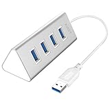 AUKEY USB Hub with 4 USB 3.0 Ports for Data Transfer, Desktop Aluminum Hub for PCs and Laptops