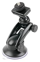 DURAGADGET Sturdy and Durable Shake-Proof Window Suction Cup Mount Compatible With Panasonic v210, Panasonic V700, Samsung HMX-F90, Sony Handycam PJ200 Full HD Camcorder with Built in Projector - Black