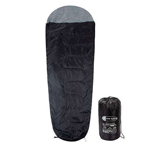 Display4top Premium Lightweight Mummy Sleeping Bag with Compression Sack – Portable, Waterproof,Comfort – Great for Outdoor Camping, Backpacking & Hiking (Black)