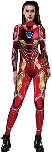 Women Captain Marvel Halloween Cosplay Costume Superhero 3D Jumpsuit Bodysuit