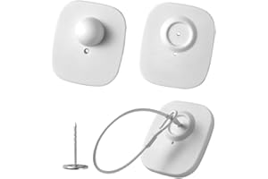 GWLIUNI 1000Pcs 8.2Mhz RF Security Clothing Tags White Retails EAS Clothes Tag with 1000 Pins and 200 Lanyards