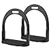 HEEPDD Safety Stirrups for Saddle Lightweight Reflex 3D Wide Track Hand-Polished Aluminum Die Casting Colored Paint Horse Stirrup (Black)thumb 2