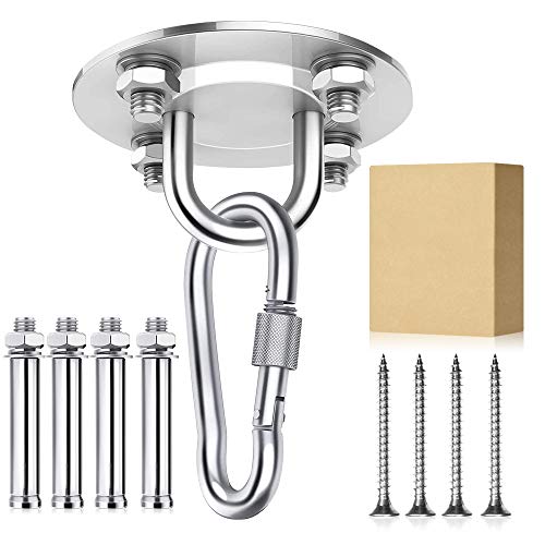 Deckenhaken Halterung,Deckenhaken Hängesessel,Edelstahl Schwerlast Deckenhalterung,360° Rotation,Decken Haken… – Bild 8