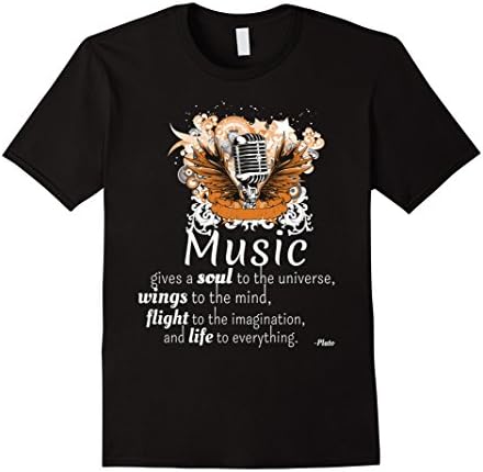 Mens Music Gives A Soul To The Universe Musical Band T-Shirt Large Black