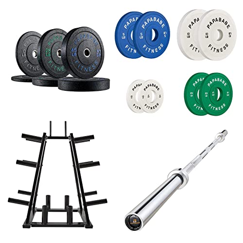 PAPABABE Olympic Bar 7-Foot Solid Chrome Barbell (2-inch)/Hi