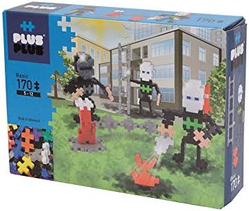 Plus-Plus 9603792 Ingenious Construction Toy, Basic, Firefighters, Building Blocks Set, 170 Pieces, Red, Blue, Yellow, Green