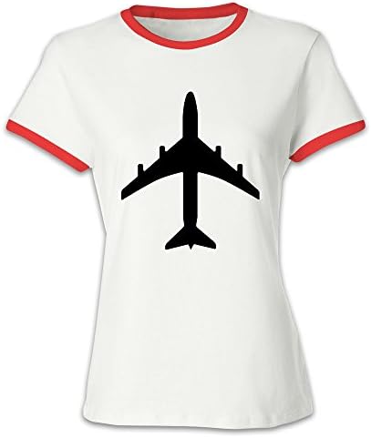 Women's Passenger Jet Plane Like The 747 Or Airbus Baseball Tee Shirt Red