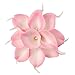 Calla Lily Bridal Wedding Bouquets with Latex Real Touch 10 Stems Artificial Flower Bouquets for Home/Wedding/Party Decor (Pink)