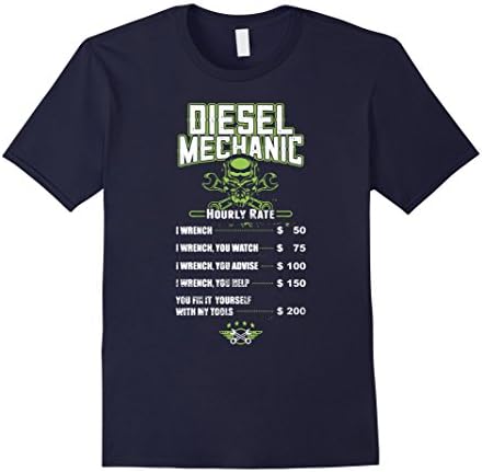 Men's Diesel Mechanic Shirt - Funny Diesel Mechanic Shirts Medium Navy