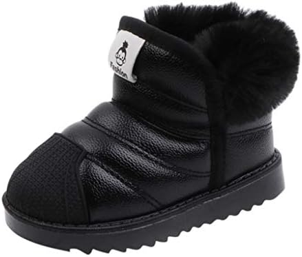 Baby Kids Comfortable Casual Shoes Winter Girls Boys Lovely Hiking Snow Boots Waterproof Insulated Toddler/Kids Rain Boots for Boys and Girls (Black, EU:28)